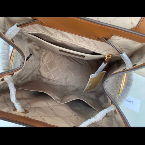 Michael Kors Backpack Jet Set MK Logo Large Chain Backpack Brown main image 6